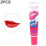 2 Stück leicht abziehbarer, langanhaltender Lipgloss, wasserfest, matt, Lippenstift für Damen, Kosmetik, Wassermelonenrot, Pfirsichfarben, Sexy Rot, Rosenrosa, Kirschrot, Süßes Orange