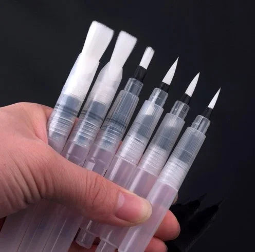 6 Stück tragbarer Pinsel Aquarellpinsel Stift Weicher Aquarellpinsel Zeichenzubehör, 6 Stück Aquarellstift