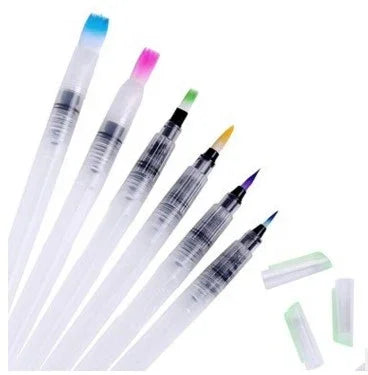 6 Stück tragbarer Pinsel Aquarellpinsel Stift Weicher Aquarellpinsel Zeichenzubehör, 6 Stück Aquarellstift