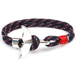 Walflossen-Anker-Anhänger, nautische Überlebens-Seilkette, Armbänder, Dunkelblau, Schwarz, Schwarzrot, Rot, Schwarzblau, Gelb, Bunt, Blau
