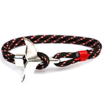 Walflossen-Anker-Anhänger, nautische Überlebens-Seilkette, Armbänder, Dunkelblau, Schwarz, Schwarzrot, Rot, Schwarzblau, Gelb, Bunt, Blau