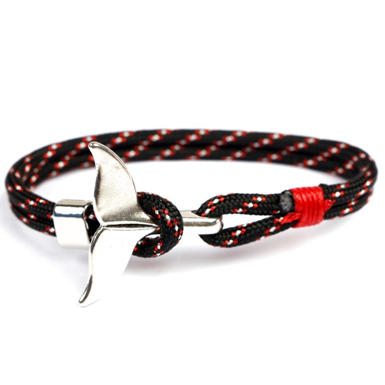 Walflossen-Anker-Anhänger, nautische Überlebens-Seilkette, Armbänder, Dunkelblau, Schwarz, Schwarzrot, Rot, Schwarzblau, Gelb, Bunt, Blau