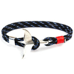 Walflossen-Anker-Anhänger, nautische Überlebens-Seilkette, Armbänder, Dunkelblau, Schwarz, Schwarzrot, Rot, Schwarzblau, Gelb, Bunt, Blau