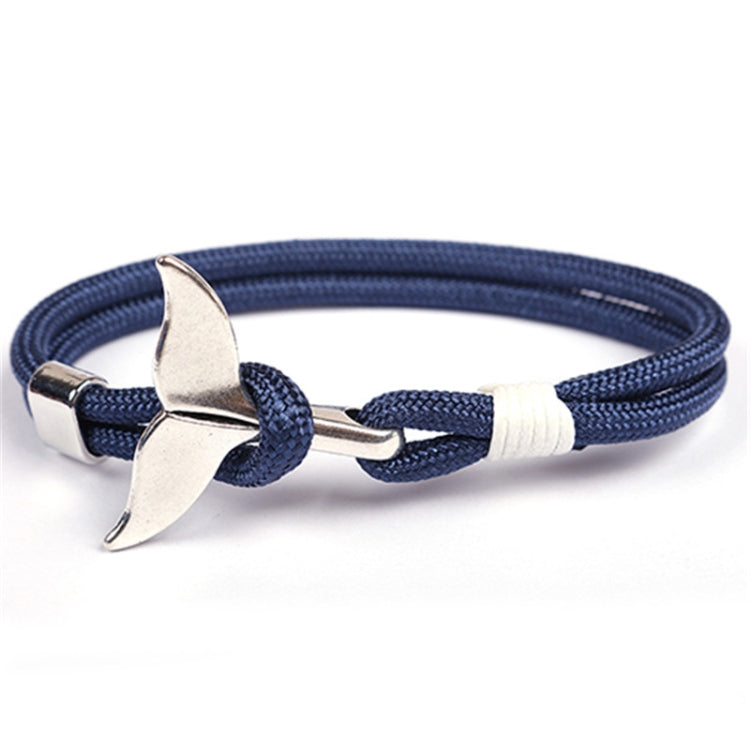 Walflossen-Anker-Anhänger, nautische Überlebens-Seilkette, Armbänder, Dunkelblau, Schwarz, Schwarzrot, Rot, Schwarzblau, Gelb, Bunt, Blau