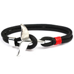 Walflossen-Anker-Anhänger, nautische Überlebens-Seilkette, Armbänder, Dunkelblau, Schwarz, Schwarzrot, Rot, Schwarzblau, Gelb, Bunt, Blau