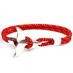 Walflossen-Anker-Anhänger, nautische Überlebens-Seilkette, Armbänder, Dunkelblau, Schwarz, Schwarzrot, Rot, Schwarzblau, Gelb, Bunt, Blau