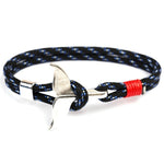 Walflossen-Anker-Anhänger, nautische Überlebens-Seilkette, Armbänder, Dunkelblau, Schwarz, Schwarzrot, Rot, Schwarzblau, Gelb, Bunt, Blau