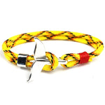 Walflossen-Anker-Anhänger, nautische Überlebens-Seilkette, Armbänder, Dunkelblau, Schwarz, Schwarzrot, Rot, Schwarzblau, Gelb, Bunt, Blau