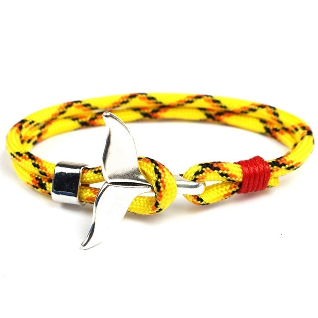 Walflossen-Anker-Anhänger, nautische Überlebens-Seilkette, Armbänder, Dunkelblau, Schwarz, Schwarzrot, Rot, Schwarzblau, Gelb, Bunt, Blau
