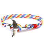 Walflossen-Anker-Anhänger, nautische Überlebens-Seilkette, Armbänder, Dunkelblau, Schwarz, Schwarzrot, Rot, Schwarzblau, Gelb, Bunt, Blau
