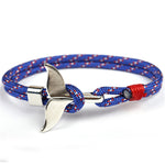 Walflossen-Anker-Anhänger, nautische Überlebens-Seilkette, Armbänder, Dunkelblau, Schwarz, Schwarzrot, Rot, Schwarzblau, Gelb, Bunt, Blau