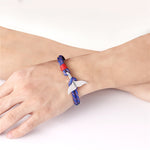 Walflossen-Anker-Anhänger, nautische Überlebens-Seilkette, Armbänder, Dunkelblau, Schwarz, Schwarzrot, Rot, Schwarzblau, Gelb, Bunt, Blau