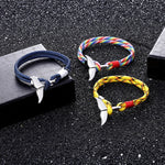 Walflossen-Anker-Anhänger, nautische Überlebens-Seilkette, Armbänder, Dunkelblau, Schwarz, Schwarzrot, Rot, Schwarzblau, Gelb, Bunt, Blau