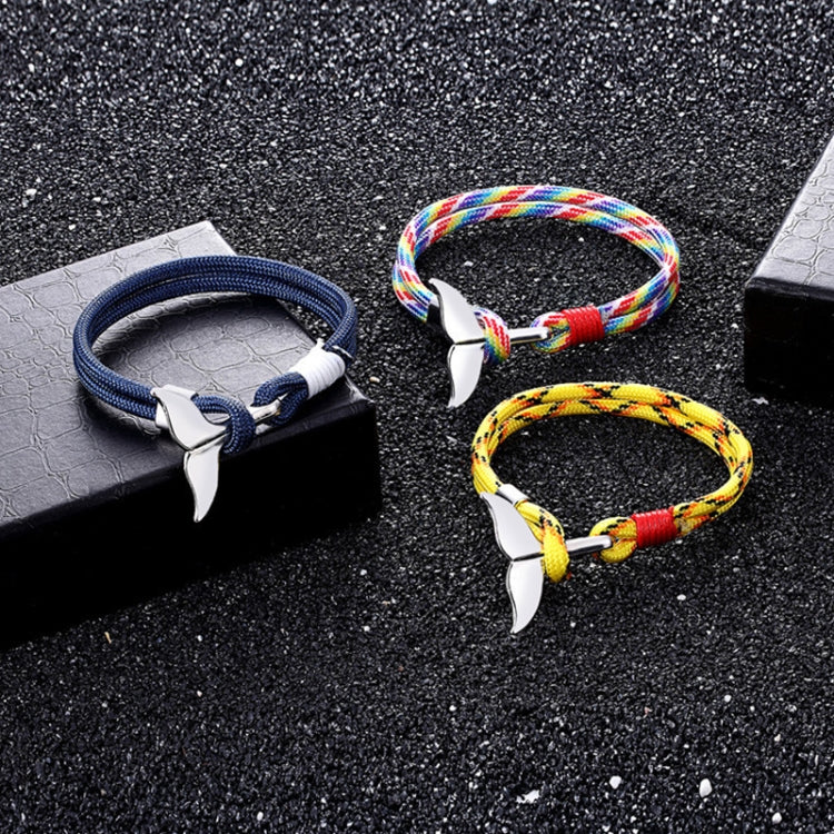 Walflossen-Anker-Anhänger, nautische Überlebens-Seilkette, Armbänder, Dunkelblau, Schwarz, Schwarzrot, Rot, Schwarzblau, Gelb, Bunt, Blau