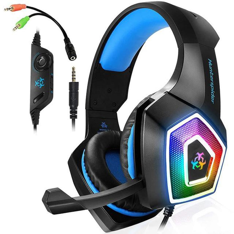 V1 3,5mm RGB Farbige Leuchtende Kabelgesteuertes Gaming Headset, Kabellänge: 2,2m