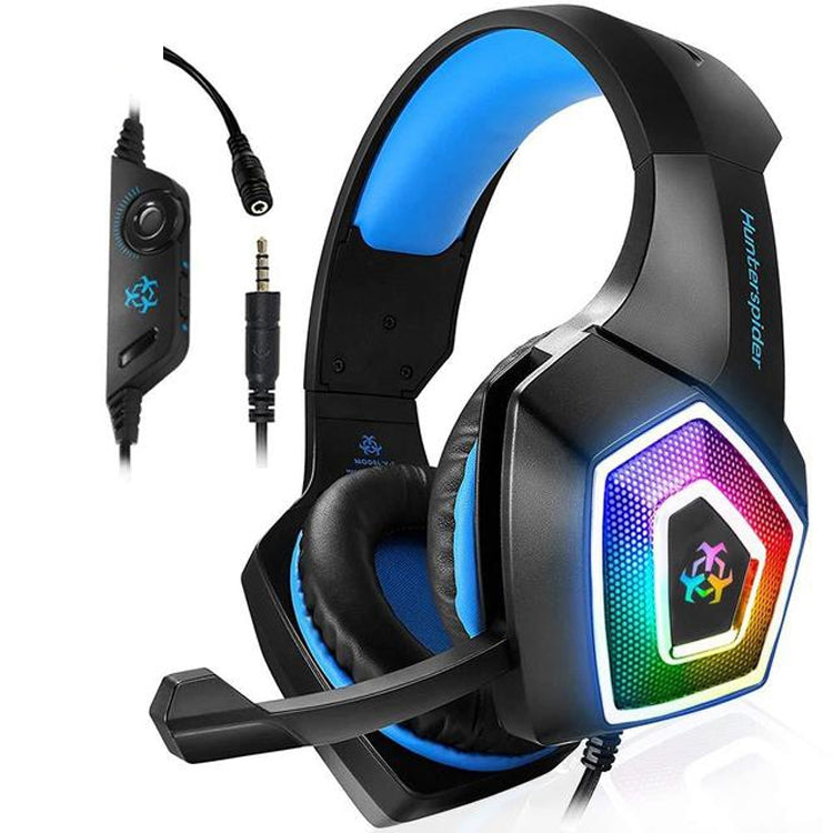 V1 3,5mm RGB Farbige Leuchtende Kabelgesteuertes Gaming Headset, Kabellänge: 2,2m