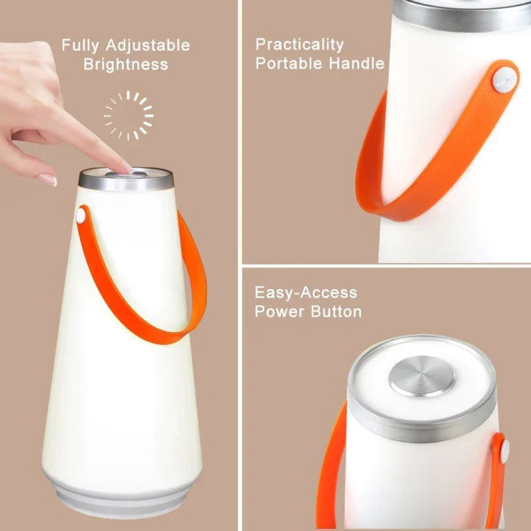 Portable Touch Switch Rechargeable LED Table Lamp Outdoor Camping Emergency Night Light with Handle