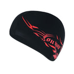 Unisex Spandex atmungsaktive Schwimmkappe, Spandex Schwimmkappe (Schwarz), Spandex Schwimmkappe (Blaues Feuer auf Schwarz), Spandex Schwimmkappe (Blaues Feuer auf Weiß), Spandex Schwimmkappe (Blaues Feuer auf Rot)