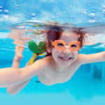 4-in-1 Cartoon kleiner Krabben wasserdichte und beschlagfreie Silikon-Schwimmbrille + bedruckte Schwimmkappe + Nasenclip Ohrstöpsel + Aufbewahrungstasche Schwimmausrüstungsset für Kinder, 4-in-1 Schwimmset (Blaue Krabbe), 4-in-1 Schwimmset (Rosa Krabbe)