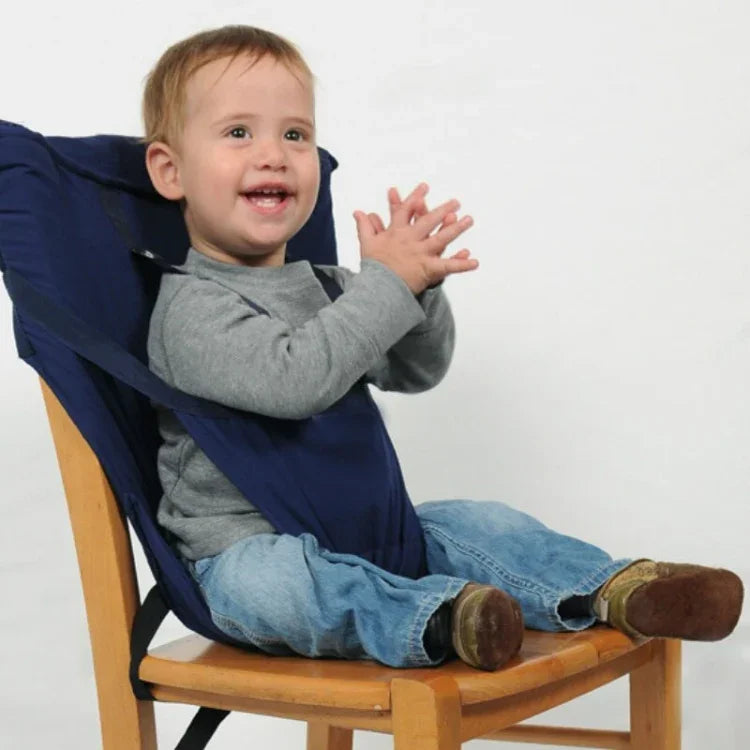 Babysitz Tragbarer Kinderstuhl Reise Klappbar Waschbar Säuglings-Esstischsitzbezug Sicherheitsgurt