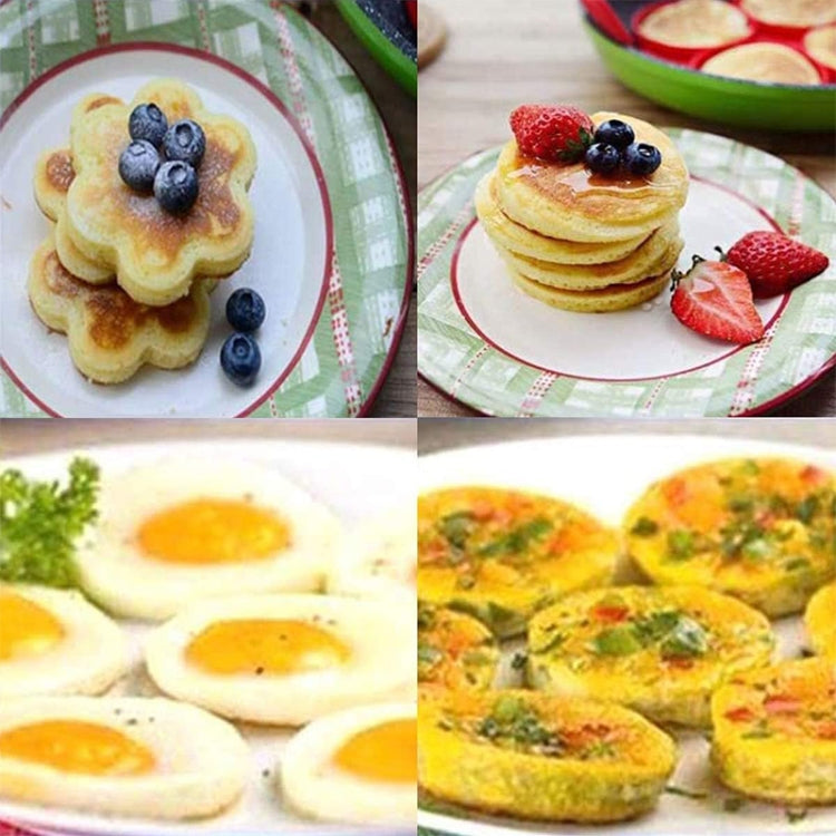 Anpro Antihaft-Kochwerkzeug Eierring-Maker Eier-Silikonform Pfannkuchen-Käse-Eierkocher Pfanne Flip Küchen-Backzubehör, mehrere Formen