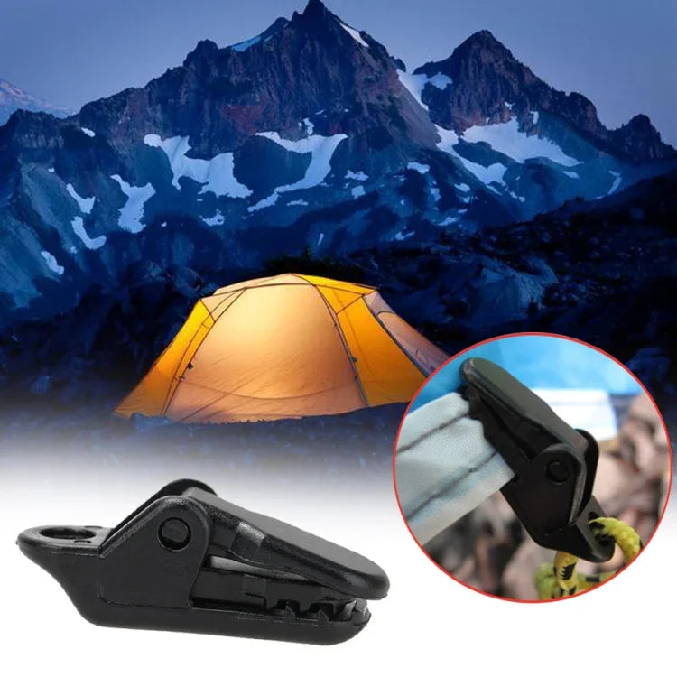 10x Zeltzubehör Markise Windseilklemme Kunststoffclip Outdoor Camping Zelt Alligatorclip Haken, Kunststoffclip
