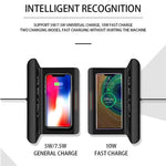 10W QI Universelles Multifunktions-Mobiltelefon-Kabelloses Ladegerät mit Wecker & Uhrzeit-/Kalender-/Temperaturanzeige, RT1 10W (Schwarz)