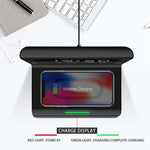 10W QI Universelles Multifunktions-Mobiltelefon-Kabelloses Ladegerät mit Wecker & Uhrzeit-/Kalender-/Temperaturanzeige, RT1 10W (Schwarz)