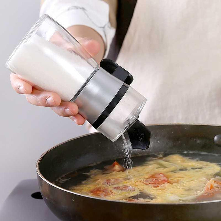 Press-Salzstreuer-Flasche für die Küche, haushaltsversiegelter, feuchtigkeitsdichter Dosierbehälter, Press-Salzstreuer-Flasche