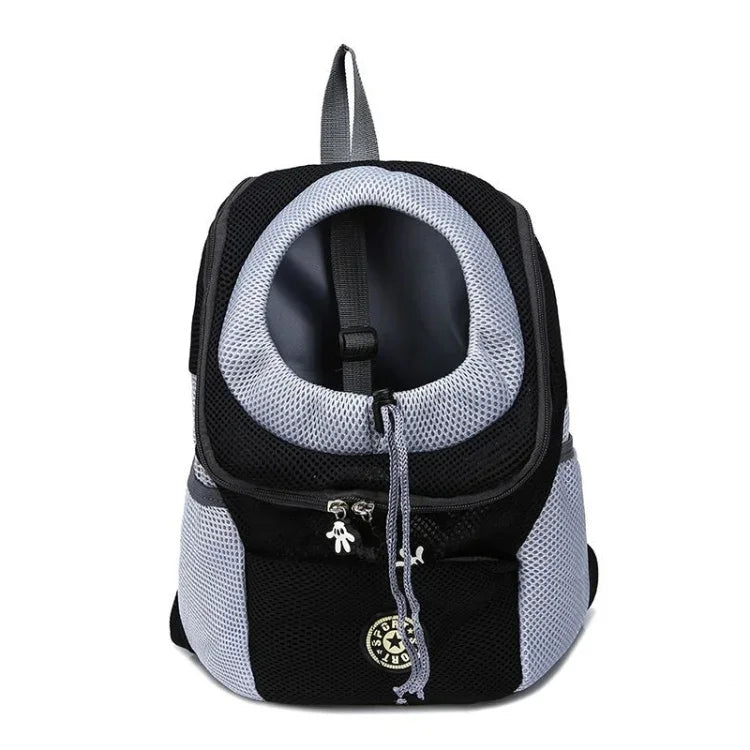 Outdoor-Hundetragetasche, Vordertasche, doppelter Schultergurt, tragbarer Reiserucksack, Netzrucksack, Kopfteil, S, L