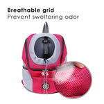 Outdoor-Hundetragetasche, Vordertasche, doppelter Schultergurt, tragbarer Reiserucksack, Netzrucksack, Kopfteil, S, L