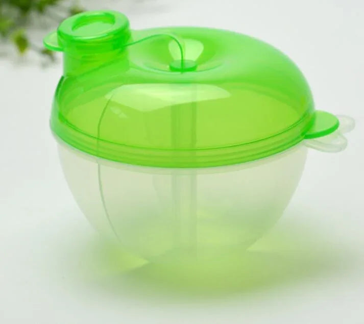 Babymilchpulverspender Lebensmittelbehälter Aufbewahrungsfutterbox 3-lagige auslaufsichere Reiseaufbewahrungsbox für Kinder und Kleinkinder, Grün, Rosa, Gelb, Blau