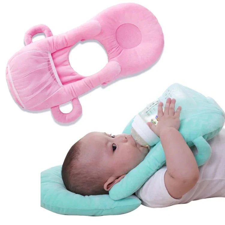 Säugling Baby Flaschenhalter Freihand Flaschenhalter Baumwolle Baby Milchflaschen Fütterung Lern-Stillkissen, Blau, Rosa, Lila, Lila Blume