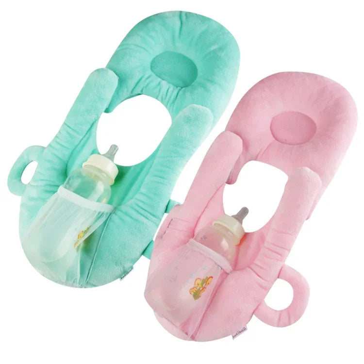 Säugling Baby Flaschenhalter Freihand Flaschenhalter Baumwolle Baby Milchflaschen Fütterung Lern-Stillkissen, Blau, Rosa, Lila, Lila Blume