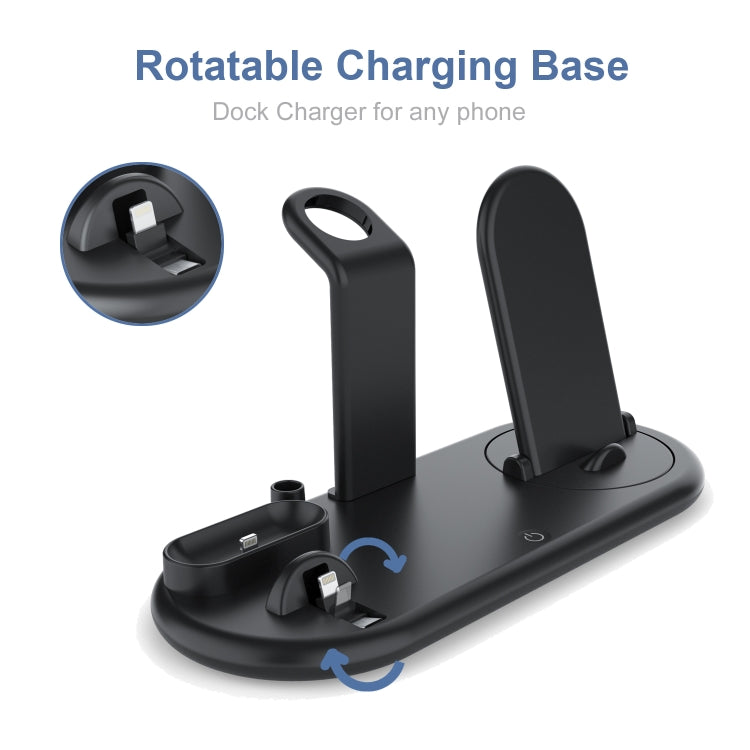 HQ-UD20 Handy-Uhr Multi-Funktions-Ladestation Kabelloses Ladegerät für Telefone & Apple Watch & Airpods, HQ-UD20