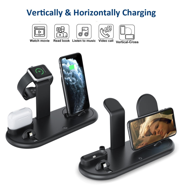 HQ-UD20 Handy-Uhr Multi-Funktions-Ladestation Kabelloses Ladegerät für Telefone & Apple Watch & Airpods, HQ-UD20