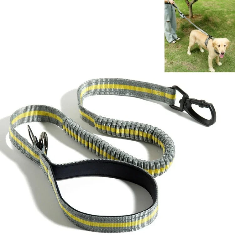 Hunde-Spazierseil für den Außenbereich, reflektierend, elastisch, dehnbar, aus Nylon, gelb, grün