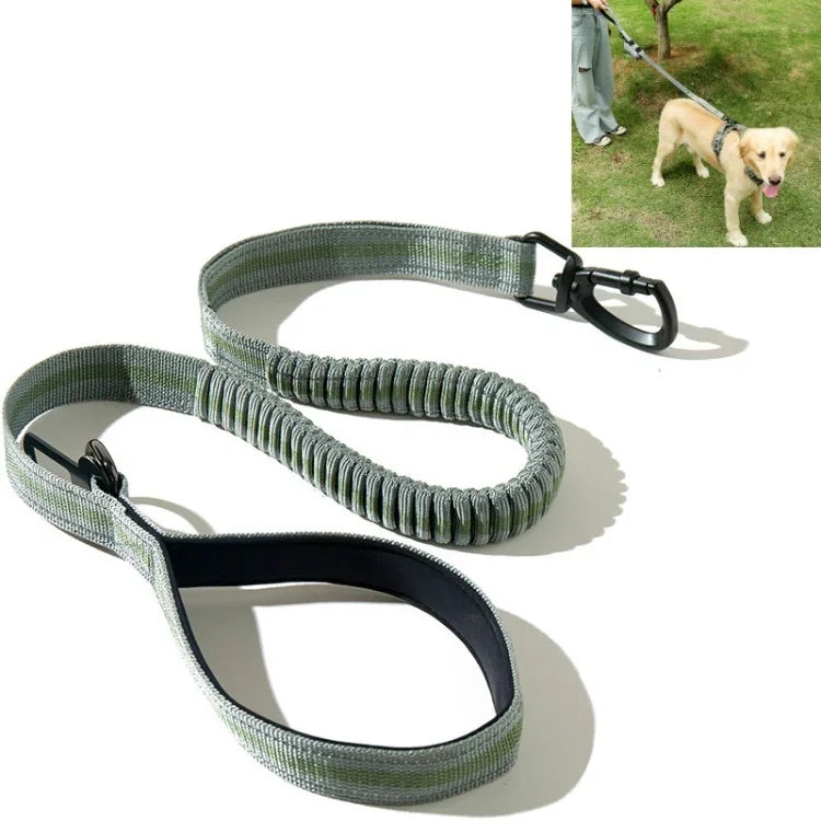Hunde-Spazierseil für den Außenbereich, reflektierend, elastisch, dehnbar, aus Nylon, gelb, grün