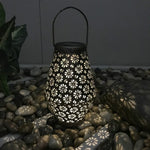 Solar Schmiedeeisen Laterne Garten Dekoration Leuchte LED Hängelampe, Chrysanthemen Laterne