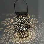 Solar Schmiedeeisen Laterne Garten Dekoration Leuchte LED Hängelampe, Chrysanthemen Laterne