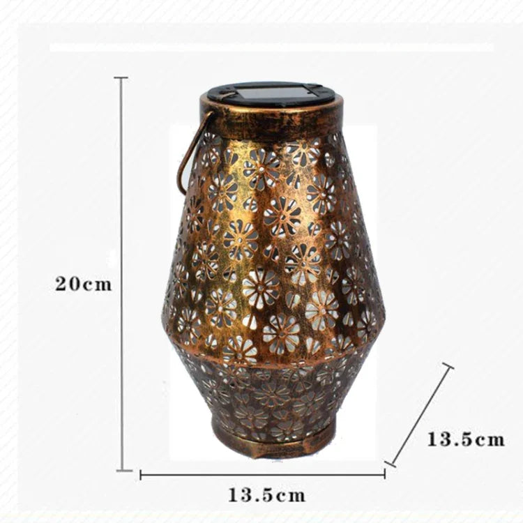 Solar Schmiedeeisen Laterne Garten Dekoration Leuchte LED Hängelampe, Chrysanthemen Laterne