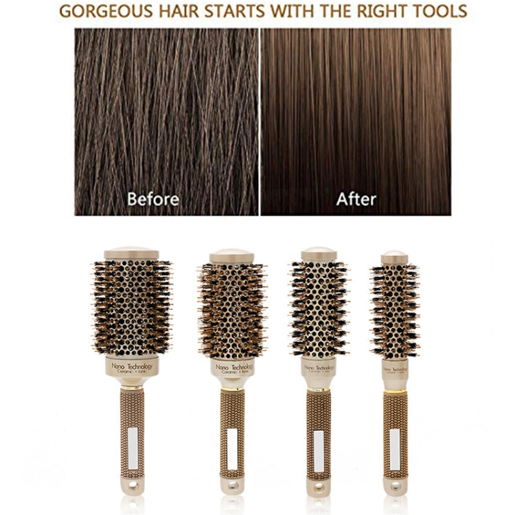 Rundbürste mit Keramik-Aluminium-Haarkamm und Nylonborsten, professionelle Friseurbürste