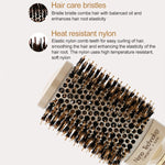 Rundbürste mit Keramik-Aluminium-Haarkamm und Nylonborsten, professionelle Friseurbürste