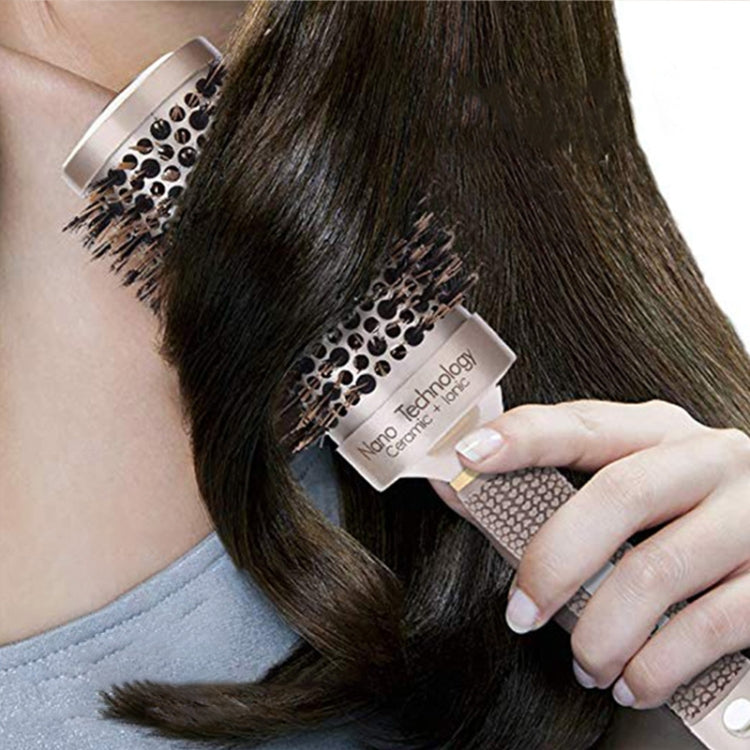 Rundbürste mit Keramik-Aluminium-Haarkamm und Nylonborsten, professionelle Friseurbürste