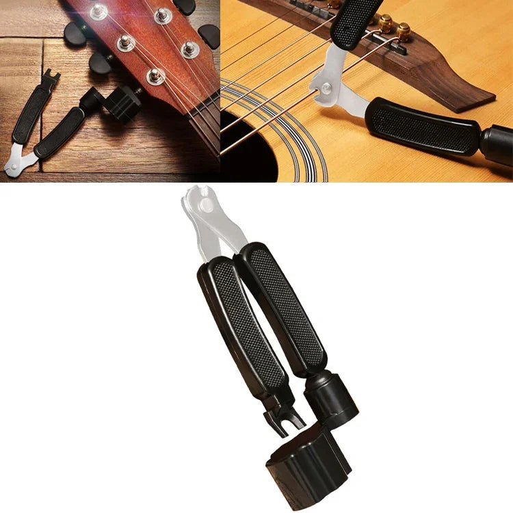 Gitarrensaiten-Wechselwerkzeug-Set, Saitentrimmer, Wickelvorrichtung, Drei-in-Eins-Klemme, Gitarrenzubehör