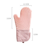 Verdickte Silikonhandschuhe Haushalt Mikrowellenofen Verbrühungsschutz-Isolierhandschuh, Rosa, Hellblau, Seeblau