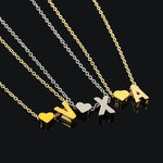 Modische winzige zarte Herz-Anfangsbuchstaben-Halskette Personalisierte Buchstaben-Halskette Namensschmuck für Frauen Accessoires Freundin Geschenk, S