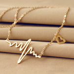 Halskette Liebe Geformte Titanstahl Herzschlag Schlüsselbein Kette Herz Anhänger Halskette Damen Retro Halskette Schmuck Accessoire, Gold, Silber