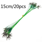 20 PCS Luya Front Wire With Pin Wire Anti-bite Wire, 20CM, 25CM, 30CM, 15CM