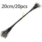 20 PCS Luya Front Wire With Pin Wire Anti-bite Wire, 20CM, 25CM, 30CM, 15CM